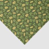 クローバーの葉及び金貨パターン 薄葉紙 (詳細)