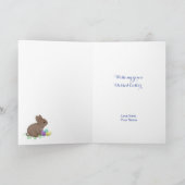 クローバーイースターにかわいいウッドランドのブニー シーズンカード (内部)