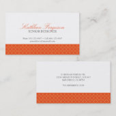 クローバーオレンジ色の黄色いクローバーモダンパターン 名刺 (正面/裏面)