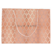 クローバーカスタムコーラルメタリックバラ金ゴールドピーチ ラージペーパーバッグ (裏面)