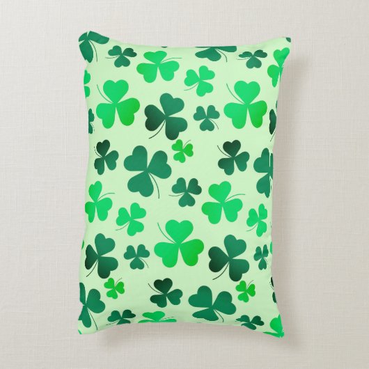 クローバーシャムロックアイリッシュグリーン春St patricks day アクセントクッション (裏面(縦))