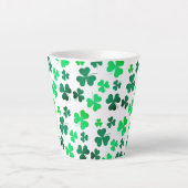 クローバーシャムロックアイリッシュグリーン春St patricks day カフェラテマグ (正面)