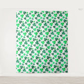 クローバーシャムロックアイリッシュグリーン春St patricks day タペストリー (正面)