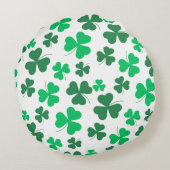 クローバーシャムロックアイリッシュグリーン春St patricks day ラウンドクッション (裏面)
