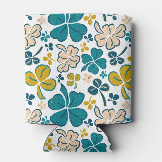 クローバーシャムロックグリーンパターンセントパトリックの日 缶クーラー (裏面)