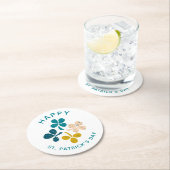 クローバーシャムロックスケッチハッピーセントパトリックの日 ラウンドペーパーコースター (インサイチュ)