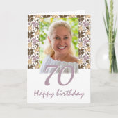 クローバーシャムロックパターン70誕生日写真 カード (正面)