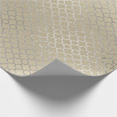 クローバーシルバーグラムアールデコアイボリー光沢 ラッピングペーパー (角)