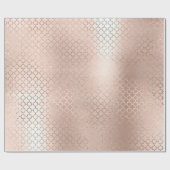 クローバーシルバーグラムピンクローズ金ゴールドアールデコ ラッピングペーパー (フラット)