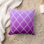 クローバージグラデーションオメトリ|紫 クッション (ブランケット)