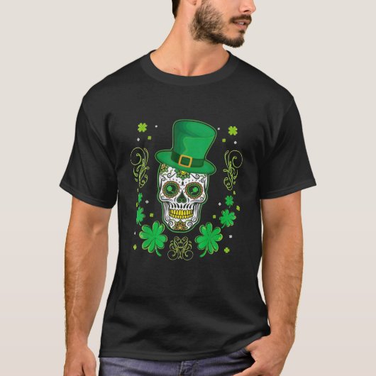 クローバースカルセントパトリックの日 Tシャツ (正面)