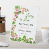 クローバーセントパトリックズデイブライダルシャワーへようこそ 台座サイン (インサイチュ)