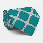 クローバーティール(緑がかった色)とグレー ネクタイ (ロール)