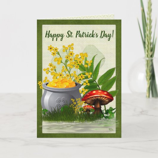 クローバートレイルお洒落フォークアーパーソナライズされたト カード (正面)