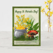 クローバートレイルお洒落フォークアーパーソナライズされたト カード (黄色い花)