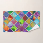 クローバーパターカラフルン – 水色 バスタオルセット (ハンドタオル)