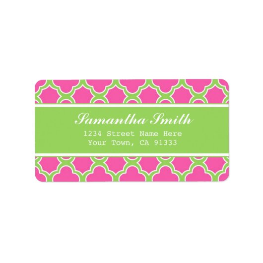 クローバーパターンピンクと緑 ラベル (正面)