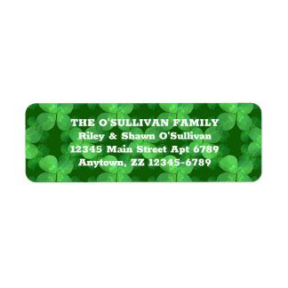 クローバーパターンラッキーグリーンボタニカルアイルランド ラベル