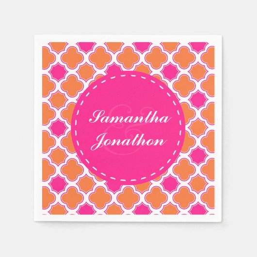 クローバーパター結婚ン スタンダードカクテルナプキン (正面)