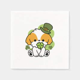 クローバーパップラブ – St. Patrick's Day Dog Design スタンダードカクテルナプキン
