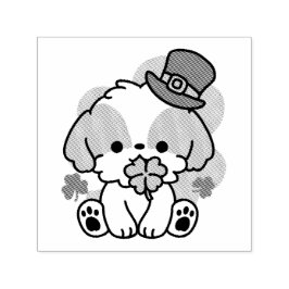 クローバーパップラブ – St. Patrick's Day Dog Design セルフインキングスタンプ
