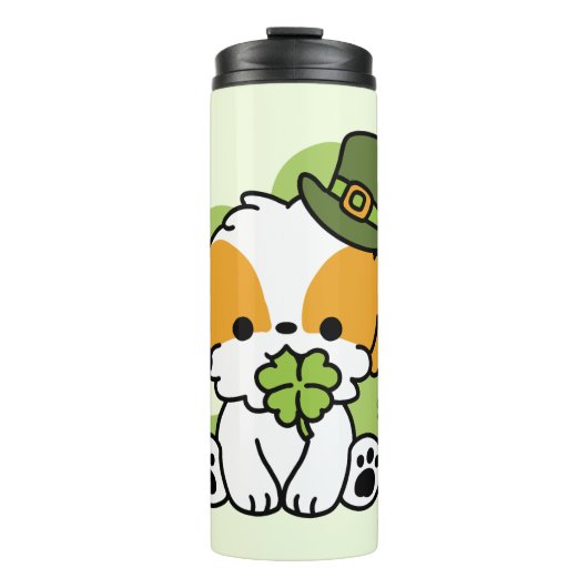 クローバーパップラブ – St. Patrick's Day Dog Design タンブラー (正面)