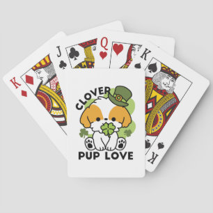 クローバーパップラブ – St. Patrick's Day Dog Design トランプ