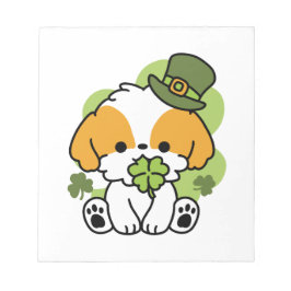 クローバーパップラブ – St. Patrick's Day Dog Design ノートパッド
