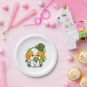 クローバーパップラブ – St. Patrick's Day Dog Design ペーパープレート (パーティー)