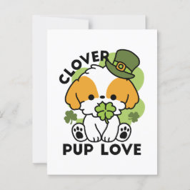 クローバーパップラブ – St. Patrick's Day Dog Design ポストカード