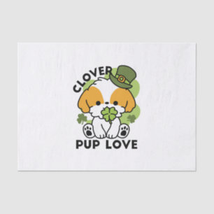 クローバーパップラブ – St. Patrick's Day Dog Design 薄葉紙