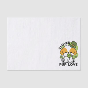 クローバーパップラブ – St. Patrick's Day Dog Design 薄葉紙