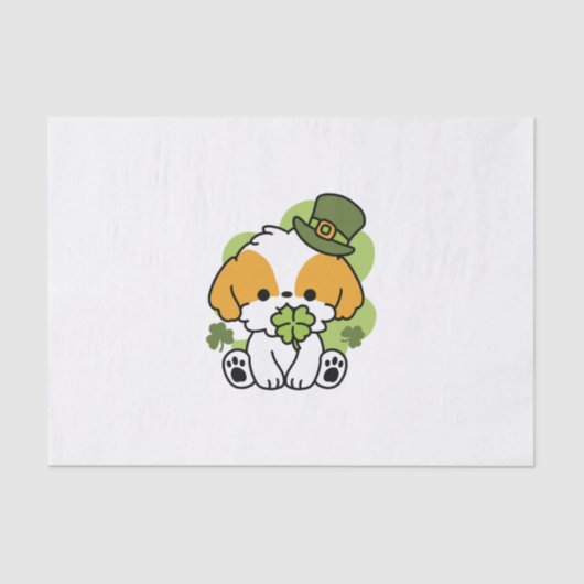 クローバーパップラブ – St. Patrick's Day Dog Design 薄葉紙 (正面)