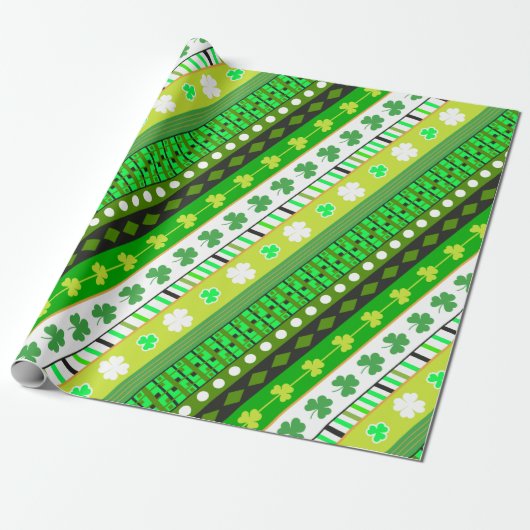 クローバーパトリックの日のシャムロック ラッピングペーパー (アンロールド)
