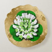 クローバーフラワーゴールデンシャムロック ラウンドクッション (裏面)