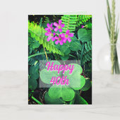 クローバーフラワーズセントパトリックスデイ誕生日カード カード (正面)