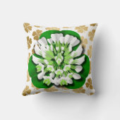 クローバーフラワー&金ゴールドシャンロック クッション (裏面)