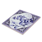 クローバーフレーフランスのムブルーバーズアンティークレプロ タイル (側面)