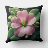 クローバーフローラピンクとグリーンオキザリス クッション (裏面)