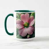 クローバーフローラピンクとグリーンオキザリス マグカップ (左)