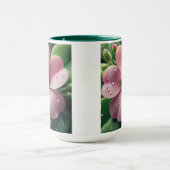 クローバーフローラピンクとグリーンオキザリス マグカップ (中央)