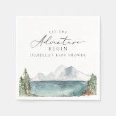 クローバーマウンテンレイクアドベンチャーベビーシャワー スタンダードカクテルナプキン (正面)