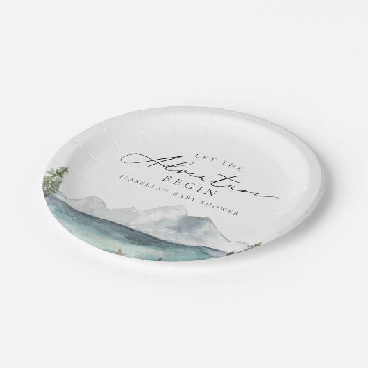 クローバーマウンテンレイクアドベンチャーベビーシャワー ペーパープレート (アングル)