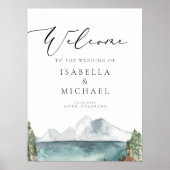 クローバーマウンテンレイクパインアウトドア結婚ーズウェルカム ポスター (正面)