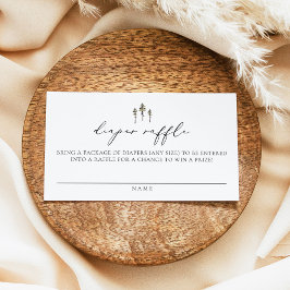 クローバーモダンパインツリーベビーおむつラッフルカード プレイスカード