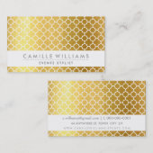 クローバーモダンモロッコパターン金ゴールド箔 名刺 (正面/裏面)