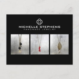 クローバーモダンロゴラグジュアリーブティックブラックフォト ポストカード