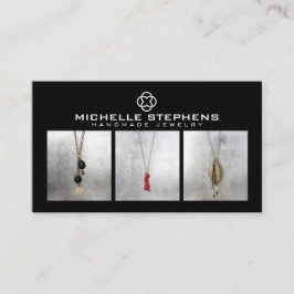 クローバーモダンロゴラグジュアリーブティックブラックフォト 名刺