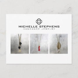 クローバーモダンロゴラグジュアリーブティックホワイトフォト ポストカード