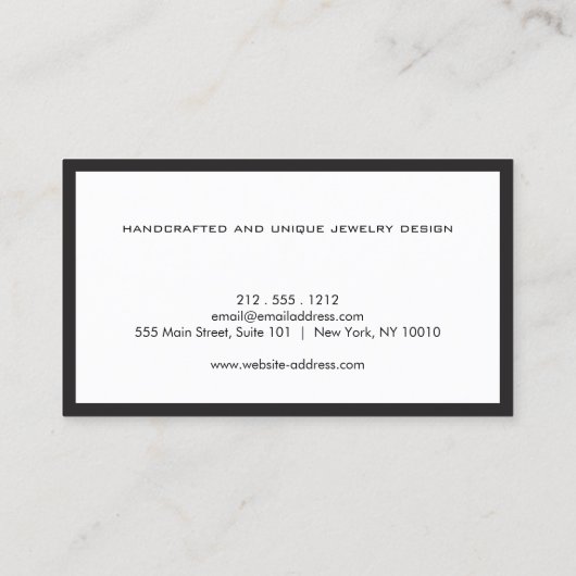 クローバーモダン金ゴールドロゴラグジュアリーブティックホワイト 名刺 (裏面)